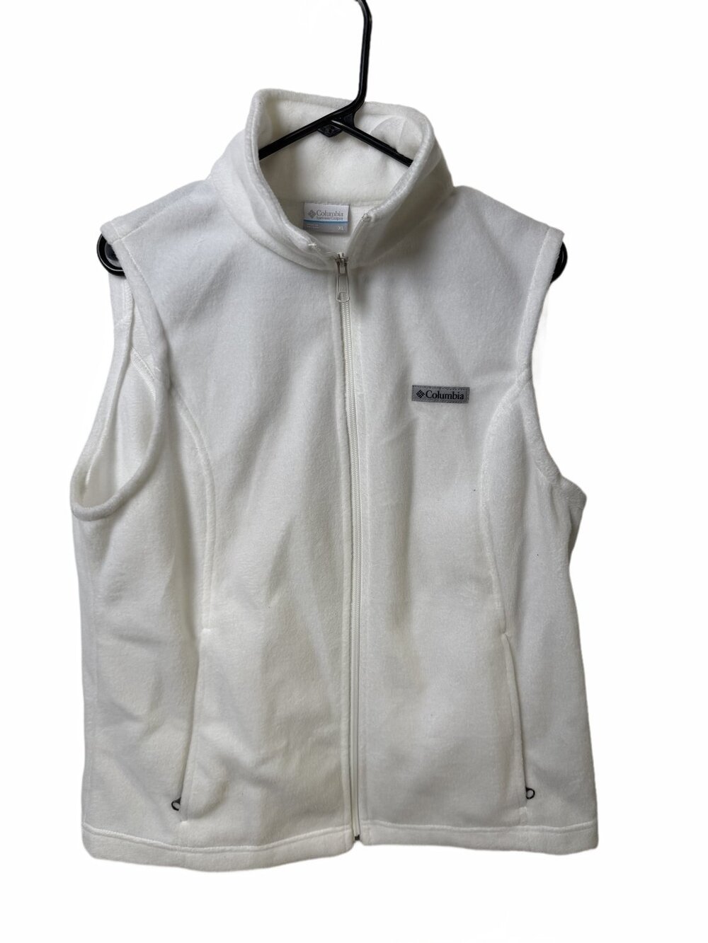 Columbia Benton Springs Fleece Vest Womens White Full Zip Sleeveless Size XL